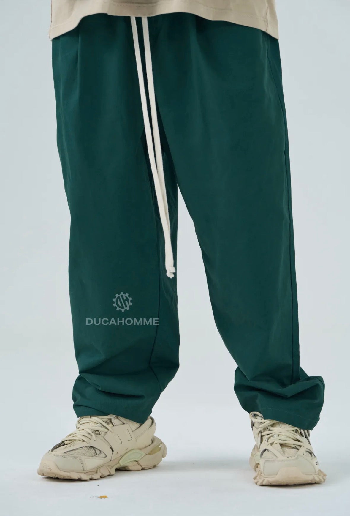pantaloni oversize verde