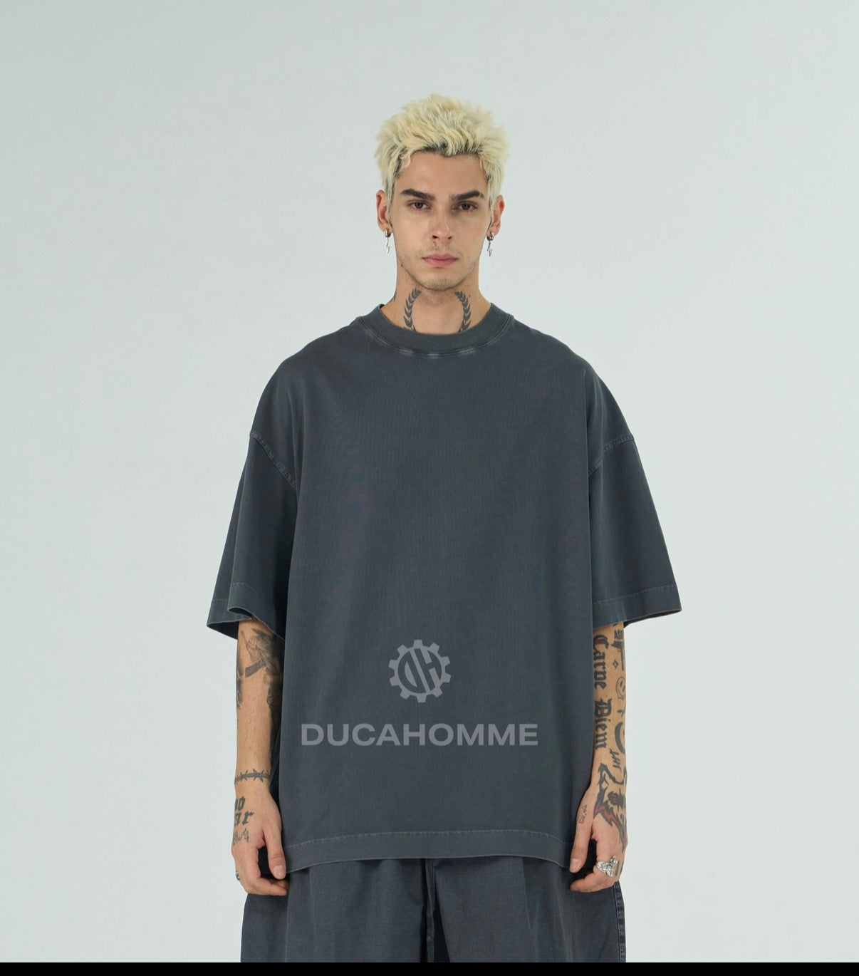 T-shirt Oversize Washed Grigio scuro | Vintage Urban Streetwear | TAZIMSHOP