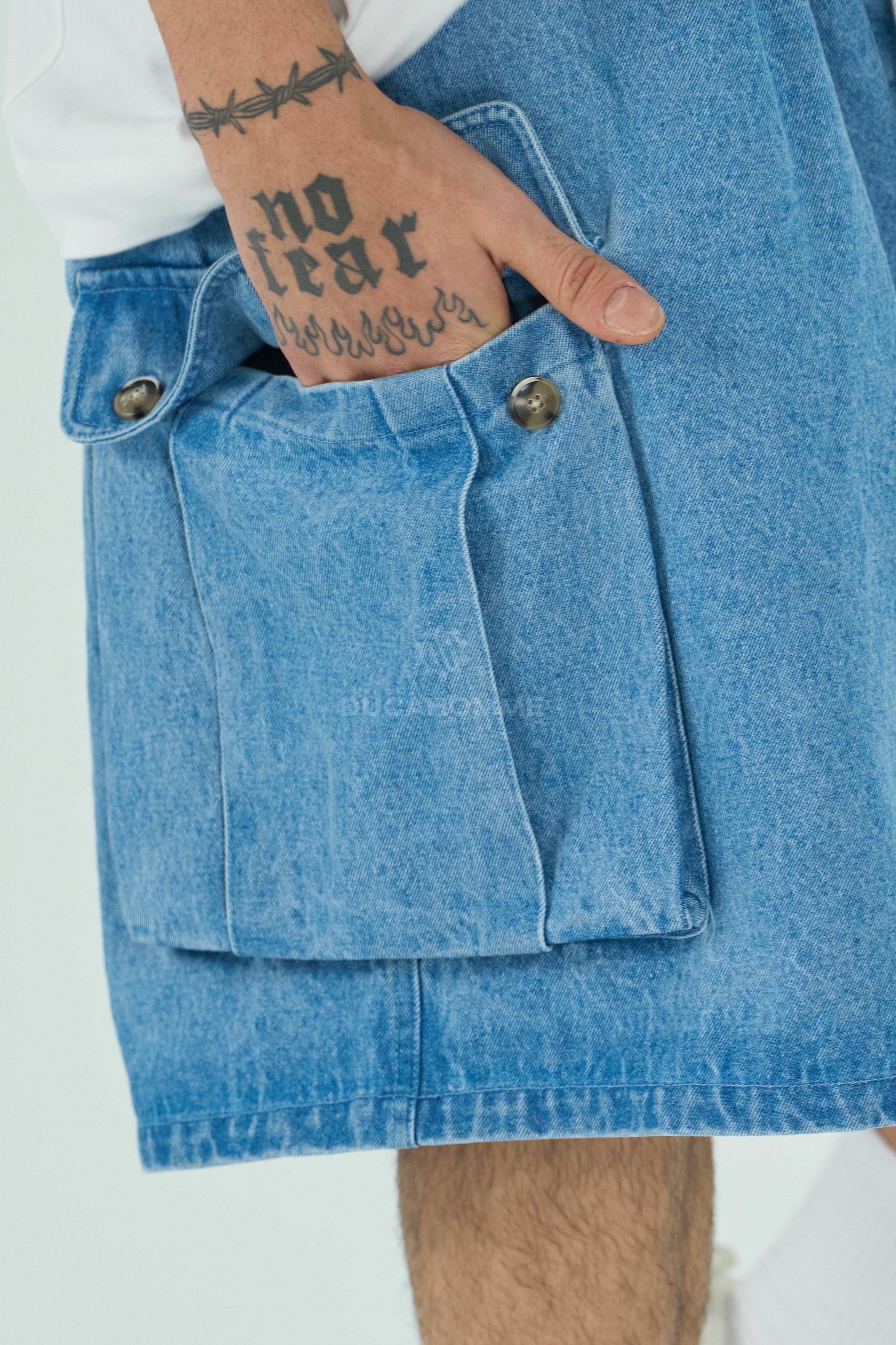 Pantaloncino Cargo Denim Blu | Urban Workwear Streetwear | TAZIMSHOP