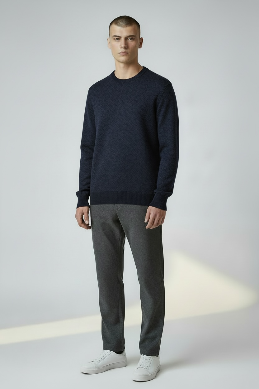 Pullover basic blu navy