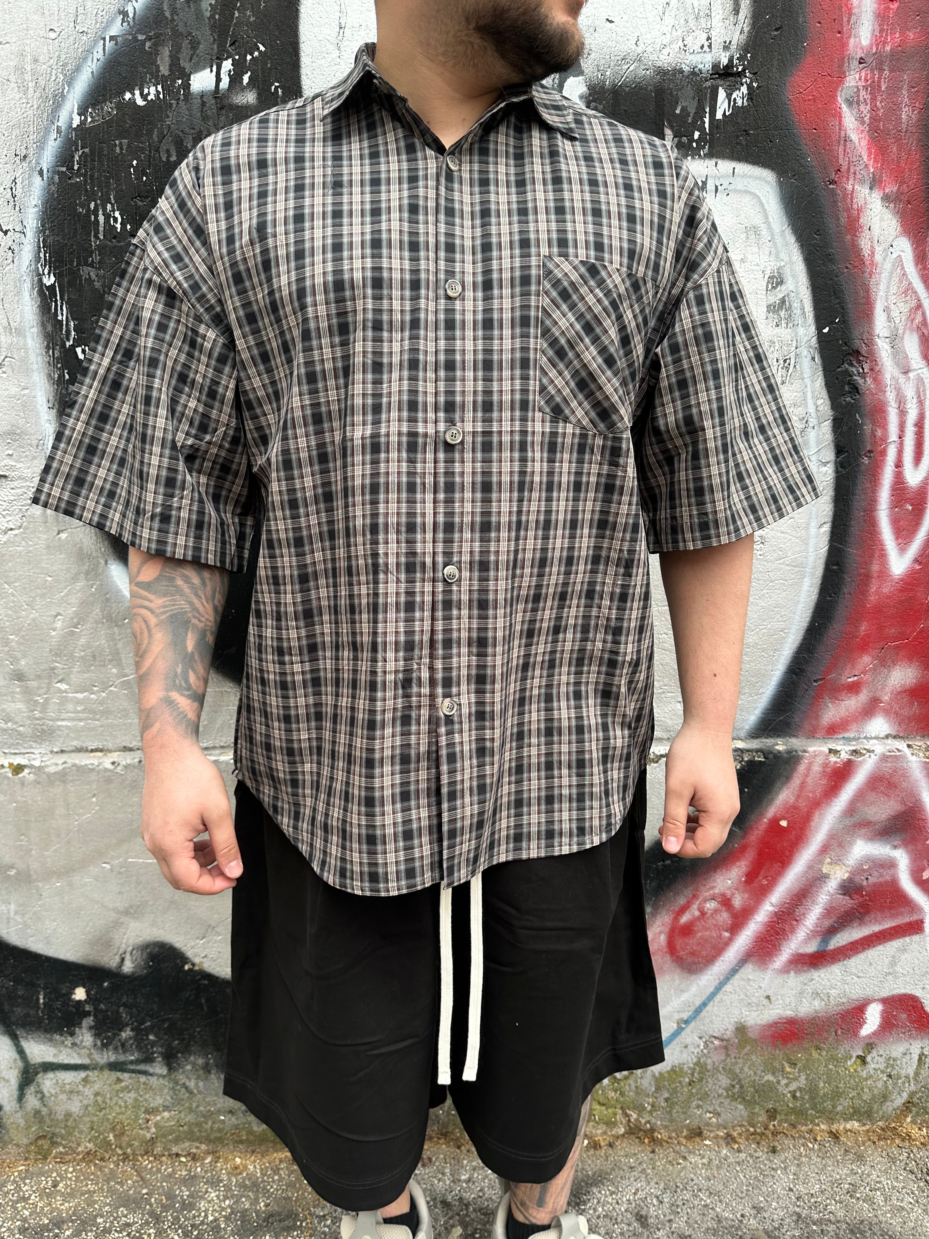 Camicia Multi-Line Grigia | Urban Streetwear | TAZIMSHOP