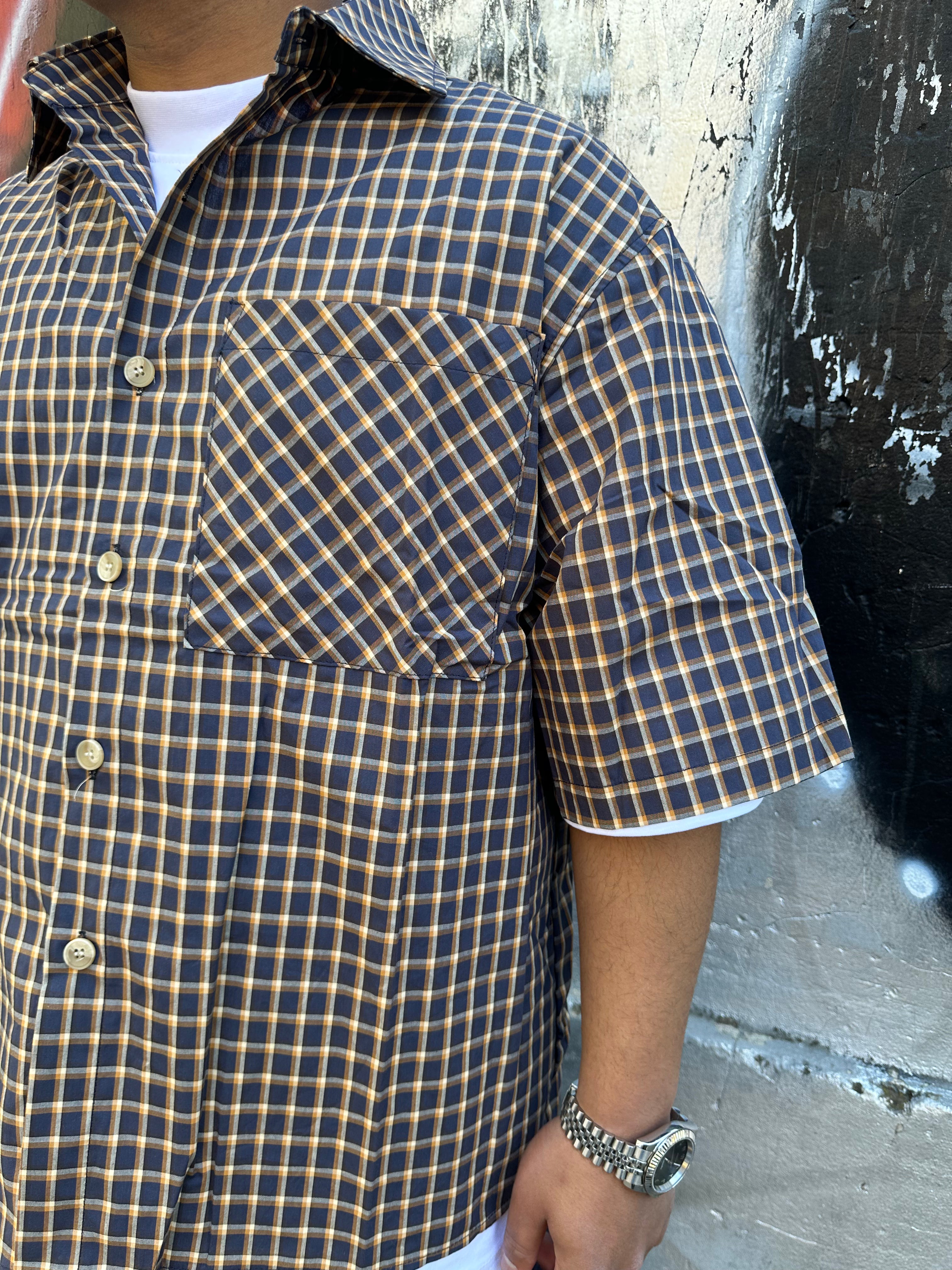 Camicia Check Blu Navy | Oversize Urban Streetwear | TAZIMSHOP