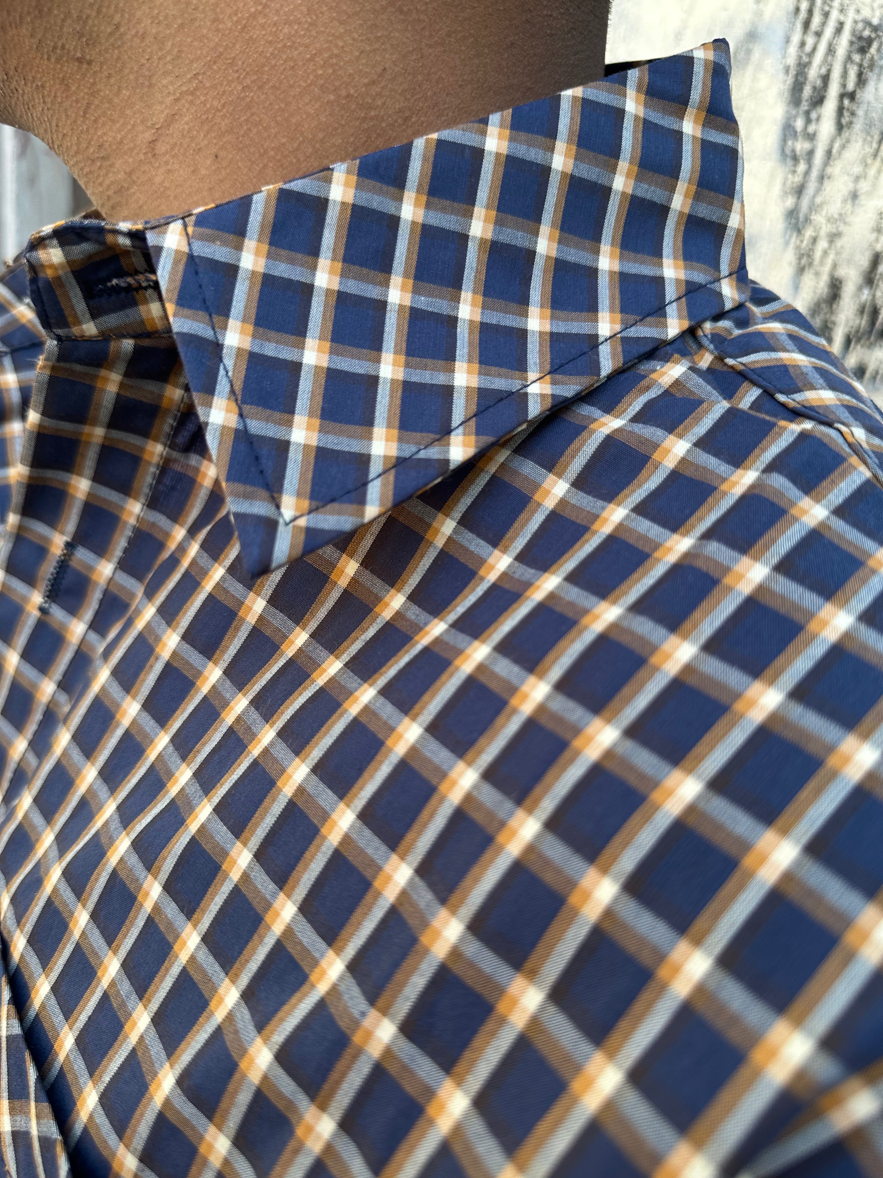 Camicia Check Blu Navy | Oversize Urban Streetwear | TAZIMSHOP